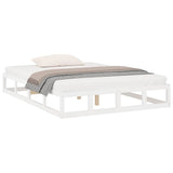 Vidaxl bedframe massief hout wit 120x190 cm