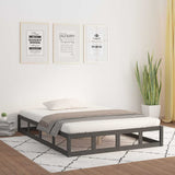 Vidaxl bedframe massief hout grijs 135x190 cm