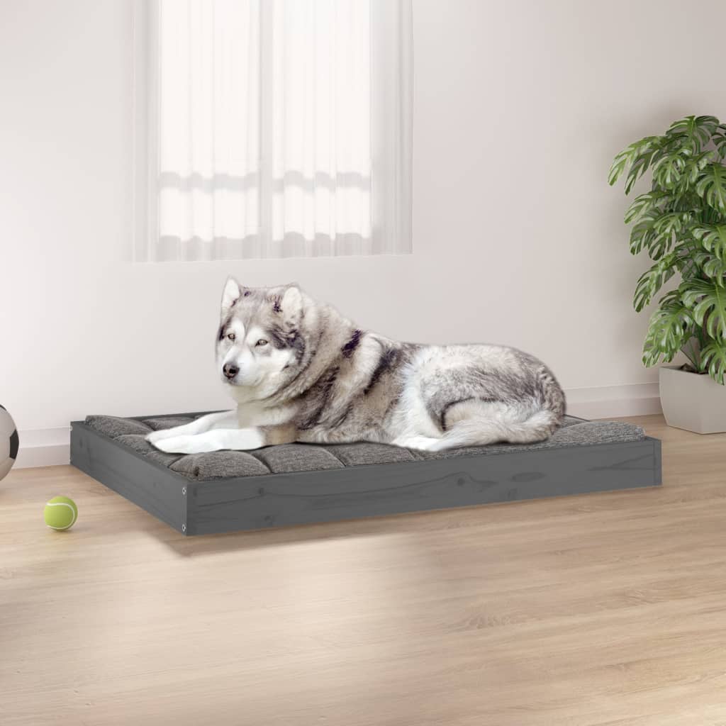 Vidaxl Dog Basket 101.5x74x9 cm grigio pino solido