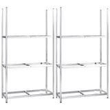 Vidaxl tire racks 3-layer 2 pcs 110x40x200 cm steel silver colored