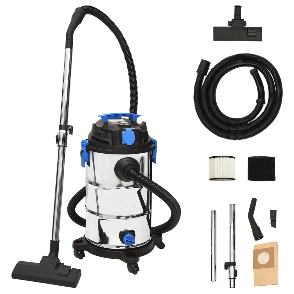 Vidaxl Naten Trockenreiniger 1200 W 30 l Silberfarbe