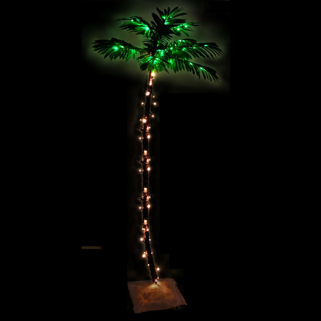 Vidaxl Palmbaume LED 96 LEDs warmes Weiß 180 cm