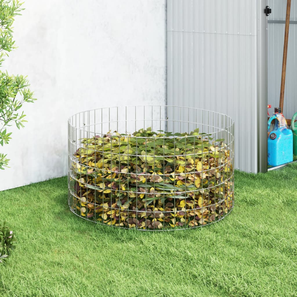 Vidaxl compostbak ø100x50 cm gegalvaniseerd staal