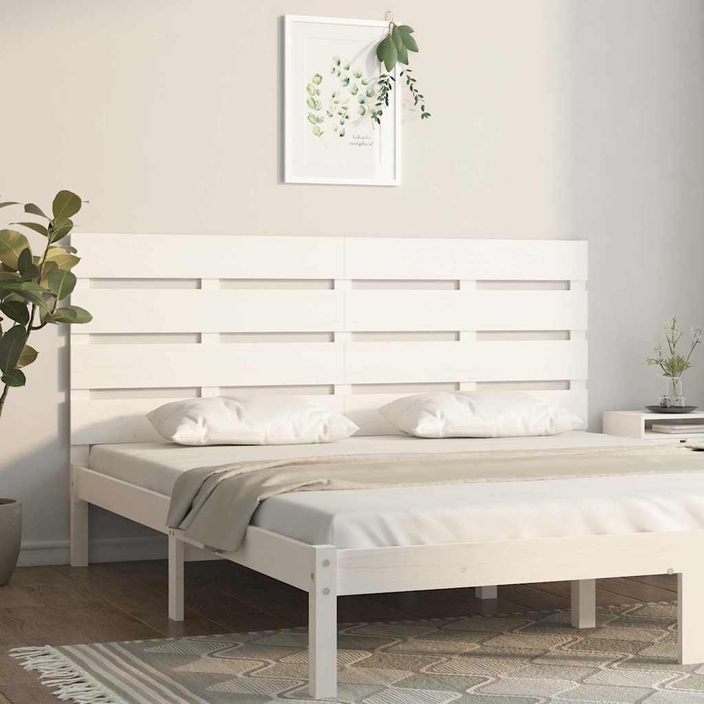 Vidaxl hoofdbord 180x3x80 cm massief grenenhout wit