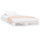 Vidaxl palletbed massief grenenhout wit 100x200 cm
