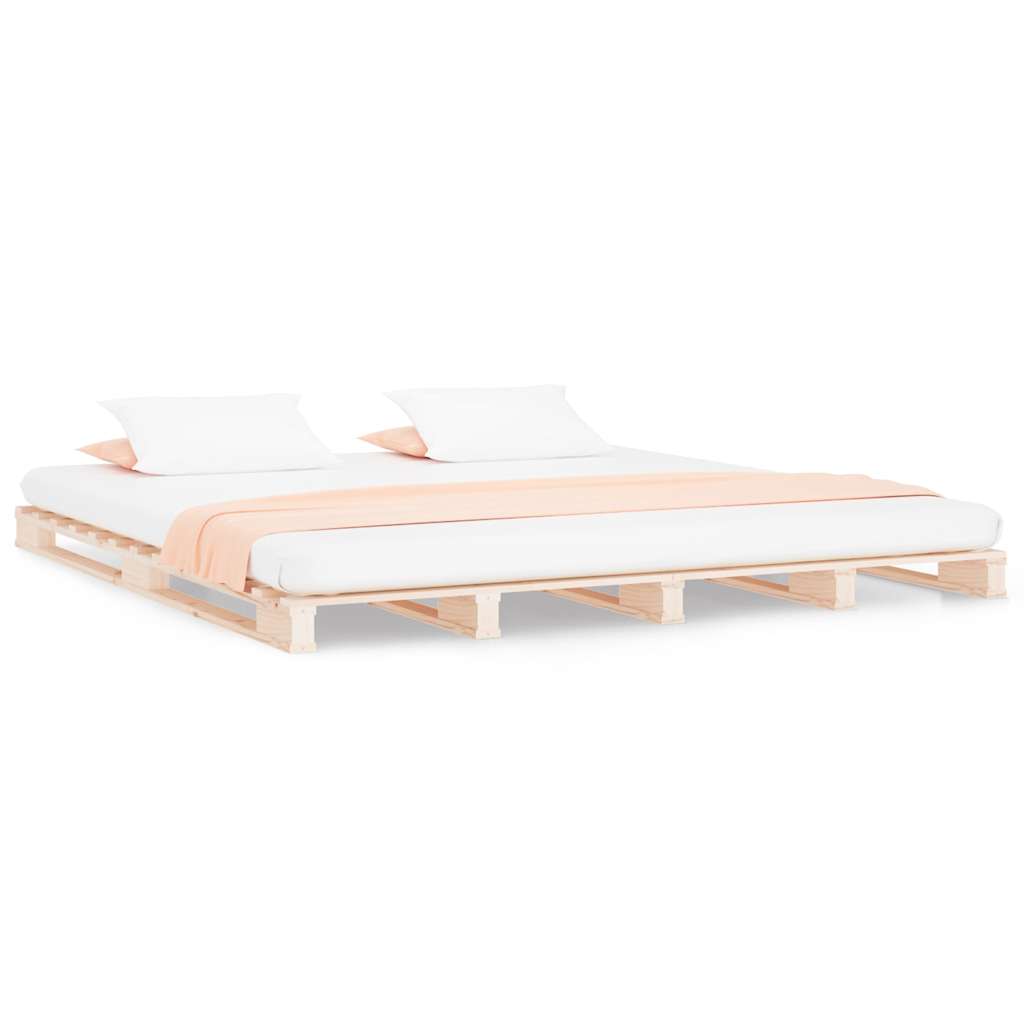 Vidaxl palletbed massief grenenhout 160x200 cm
