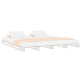 Vidaxl palletbed massief hout wit 180x200 cm