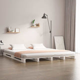 Vidaxl palletbed massief hout wit 180x200 cm