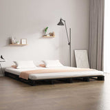 Vidaxl palletbed massief grenenhout zwart 120x190 cm