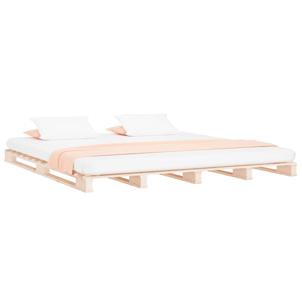Vidaxl palletbed massief grenenhout 140x190 cm