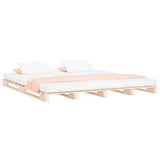 Vidaxl palletbed massief grenenhout 140x190 cm