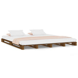 Vidaxl palletbed massief grenenhout honingbruin 140x190 cm