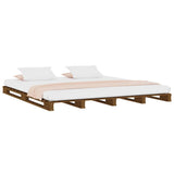 Vidaxl palletbed massief grenenhout honingbruin 140x190 cm