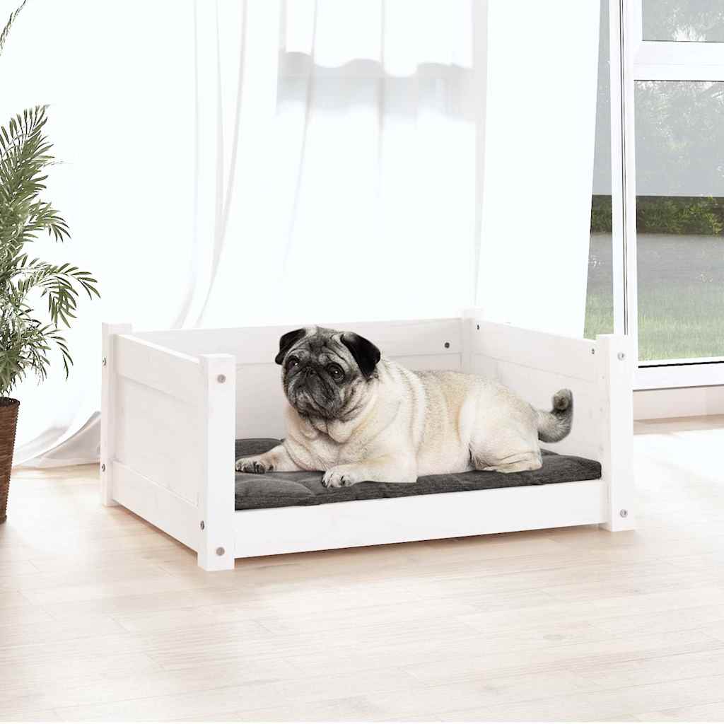 Vidaxx Hundebett weiß 65,5x50,5x28 cm massives Kiefernholz