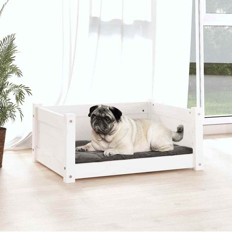Vidaxx Hundebett weiß 65,5x50,5x28 cm massives Kiefernholz