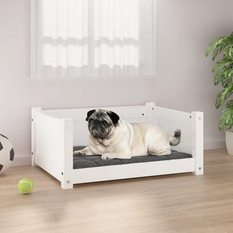Vidaxx Hundebett weiß 65,5x50,5x28 cm massives Kiefernholz