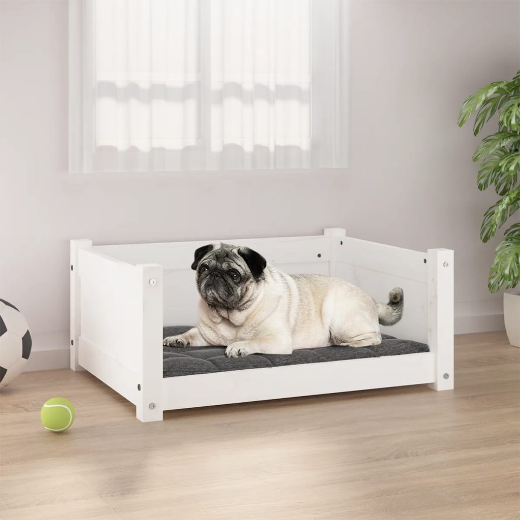 Vidaxl Dog Basket 65.5x50.5x28 cm Pino solido bianco