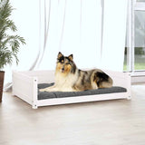 Vidaxl Hundekorb 95.5x65.5x28 cm Festkiefern Weiß weiß