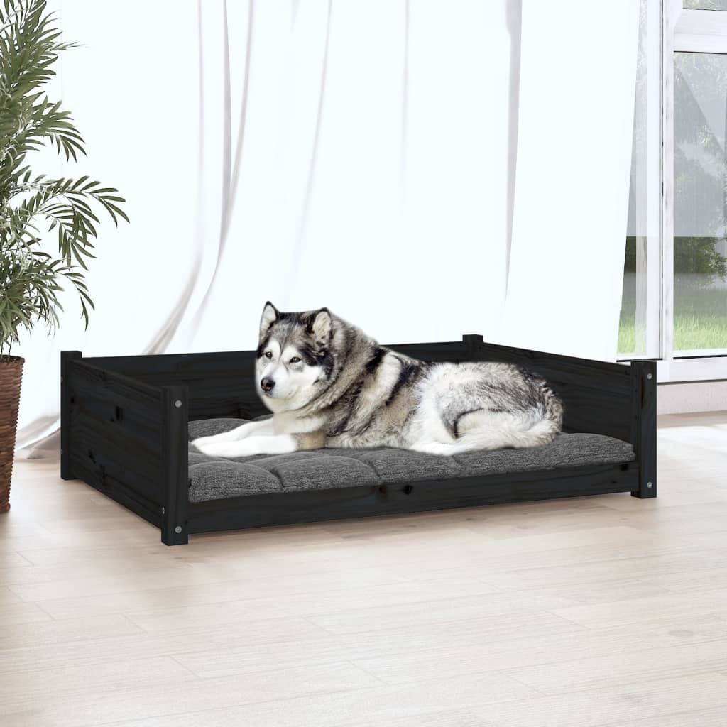 Vidaxl Dog Basket 105.5x75.5x28 cm Solid fyrretræ sort