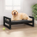 Vidaxl Dog Basket 75.5x55.5x28 cm Pino di pino solido nero