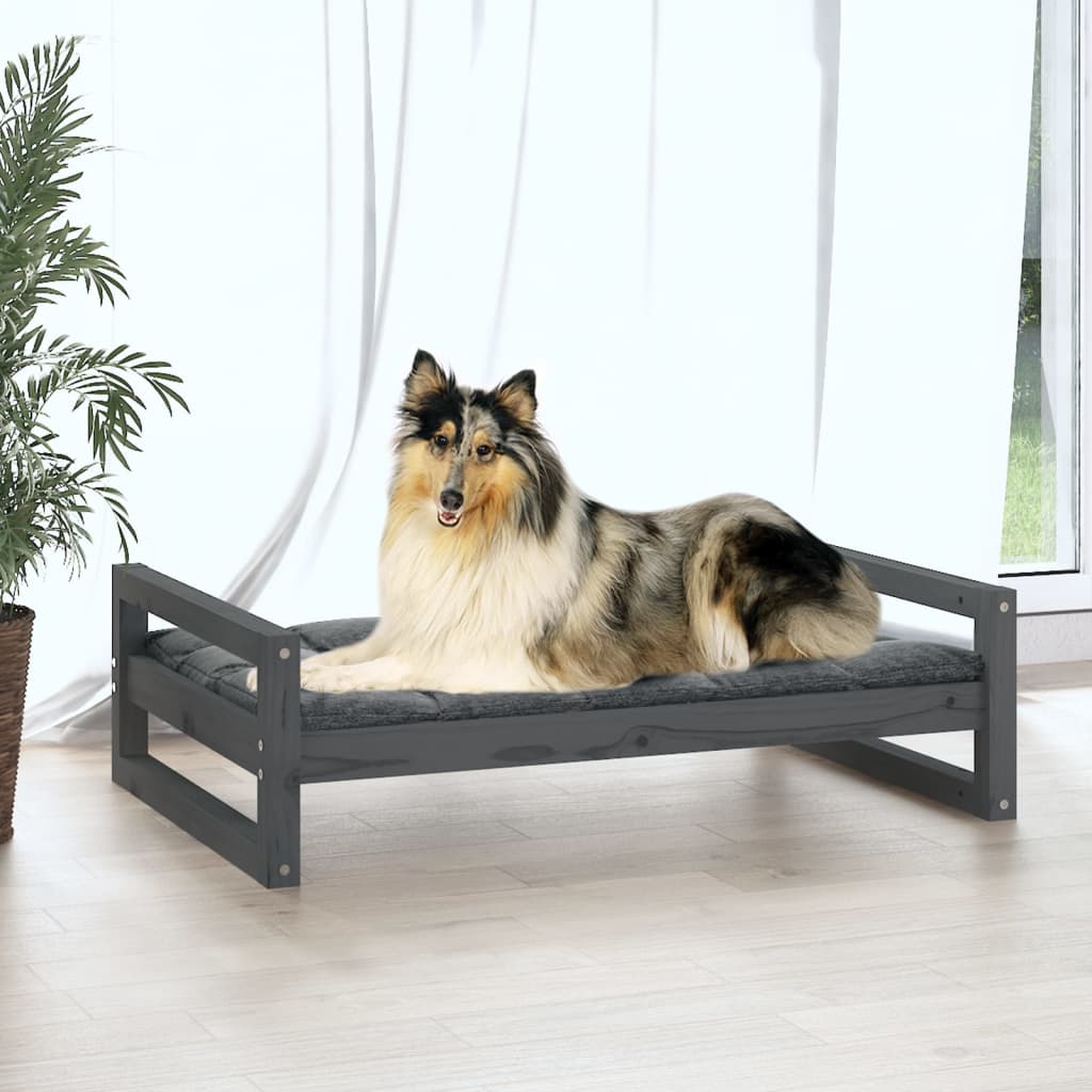 VidaXL dog basket 95.5x65.5x28 cm Solid pine Gray