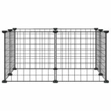 Cage Vidaxl pour animaux de compagnie avec 8 panneaux 35x35 cm en acier noir