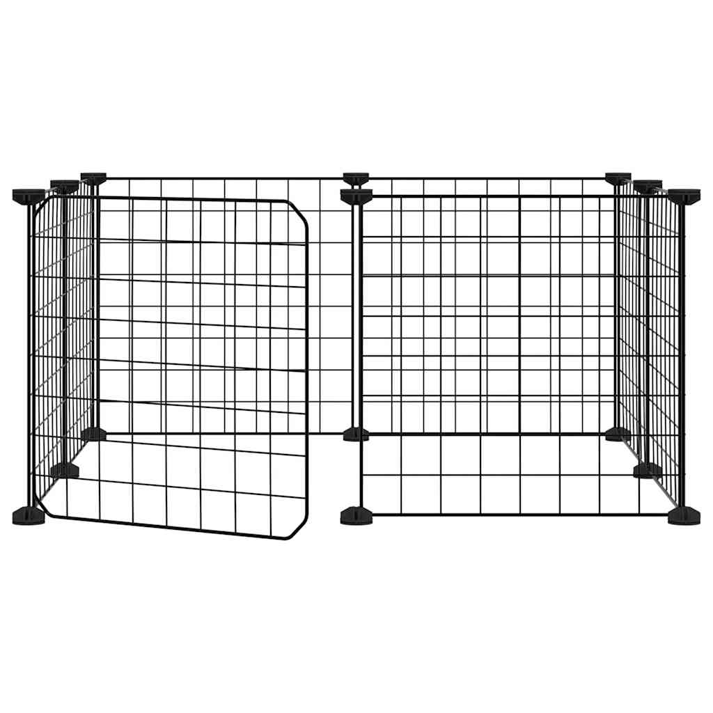 Vidaxl Pets Cage z vrati 8 plošč 35x35 cm jeklena črna