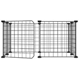 Vidaxl huisdierenkooi met deur 8 panelen 35x35 cm staal zwart