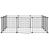 Vidaxl Petts Cage avec porte 12 panneaux 35x35 cm en acier noir