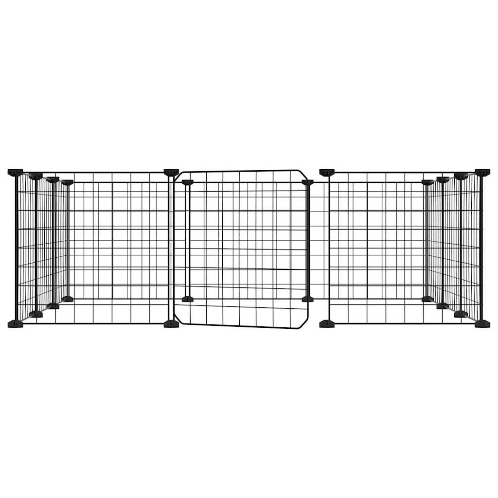 Vidaxl Pets Cage z vrati 12 plošč 35x35 cm jeklena črna