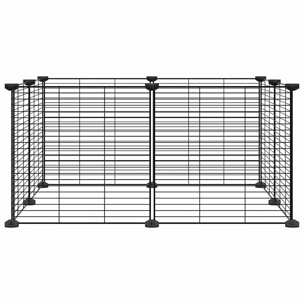 Vidaxl Pets Cage z 8 ploščami 35x35 cm jeklena črna