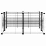 Cage Vidaxl pour animaux de compagnie avec 8 panneaux 35x35 cm en acier noir