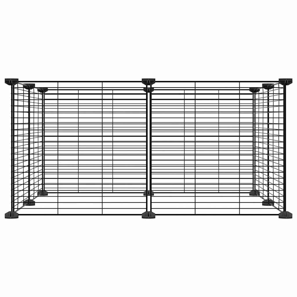 Cage Vidaxl pour animaux de compagnie avec 8 panneaux 35x35 cm en acier noir