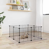 Vidaxl Pets Cage z 8 ploščami 35x35 cm jeklena črna