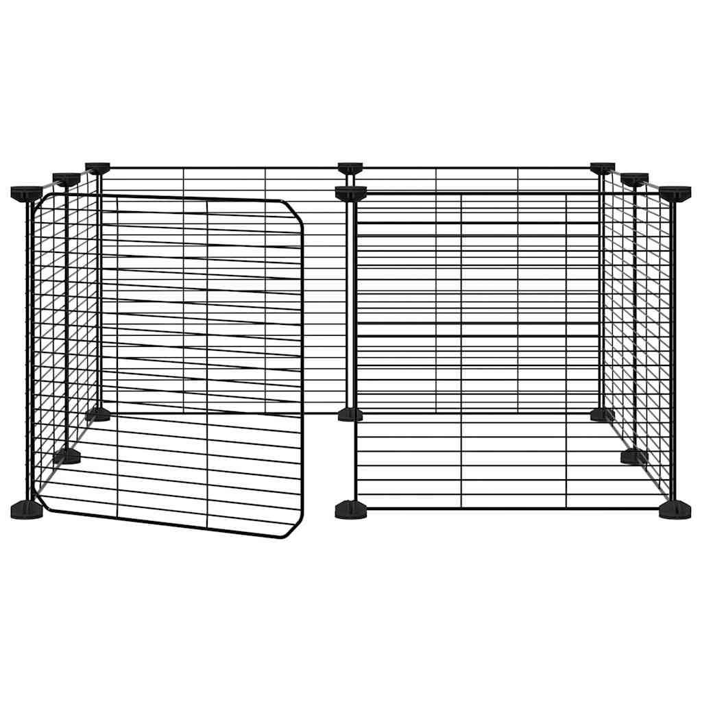 Vidaxl Pets Cage With Door 8 Panels 35x35 Cm Steel Black