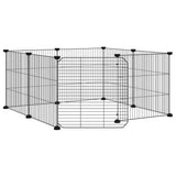 Vidaxl -Haustiere Käfig mit Tür 8 Paneele 35x35 cm Stahl schwarz
