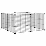 Vidaxl -Haustiere Käfig mit Tür 8 Paneele 35x35 cm Stahl schwarz