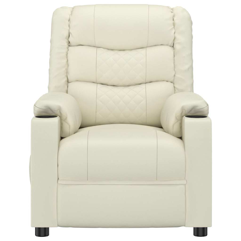 Vidaxl fauteuil verstelbaar kunstleer crèmekleurig