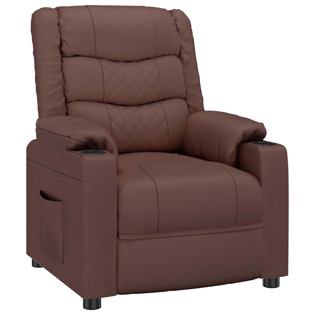 Vidaxl fauteuil verstelbaar kunstleer bruin