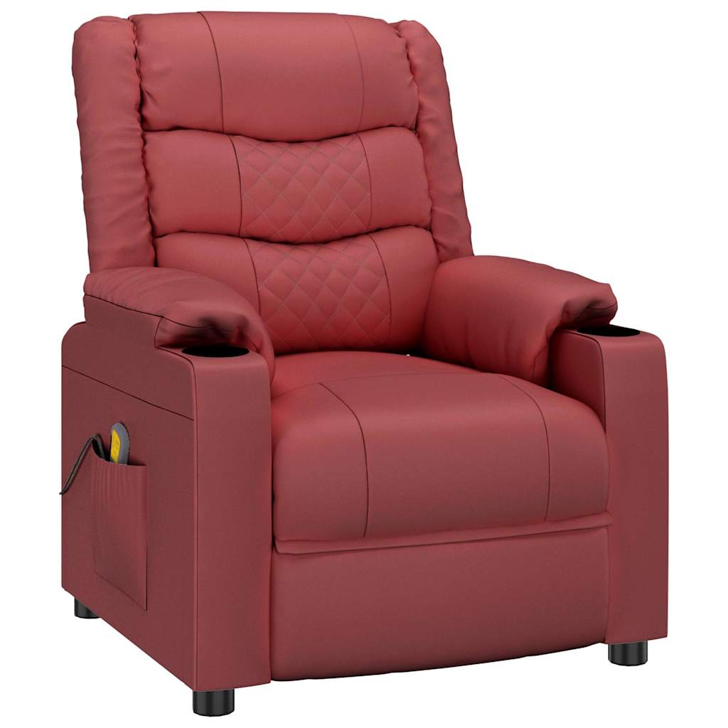 Vidaxl fauteuil verstelbaar kunstleer wijnrood