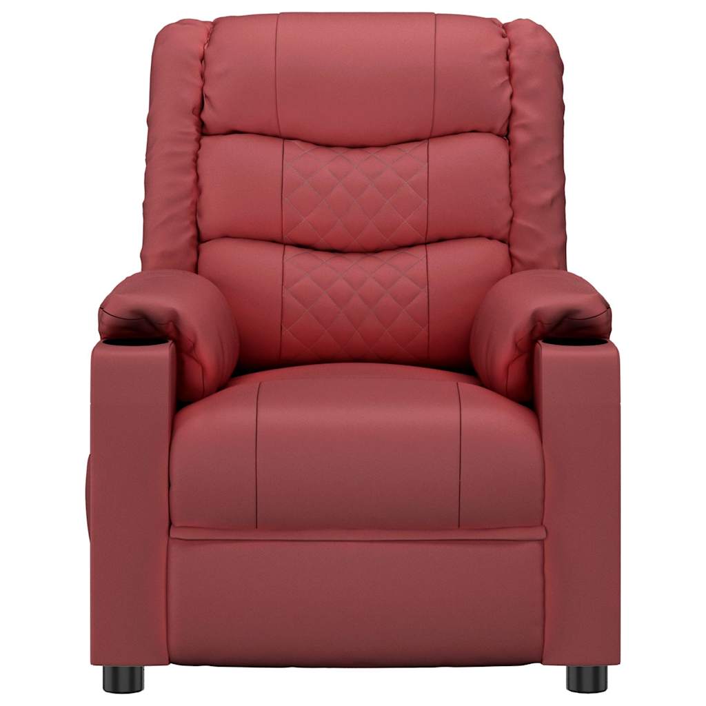 Vidaxl fauteuil verstelbaar kunstleer wijnrood