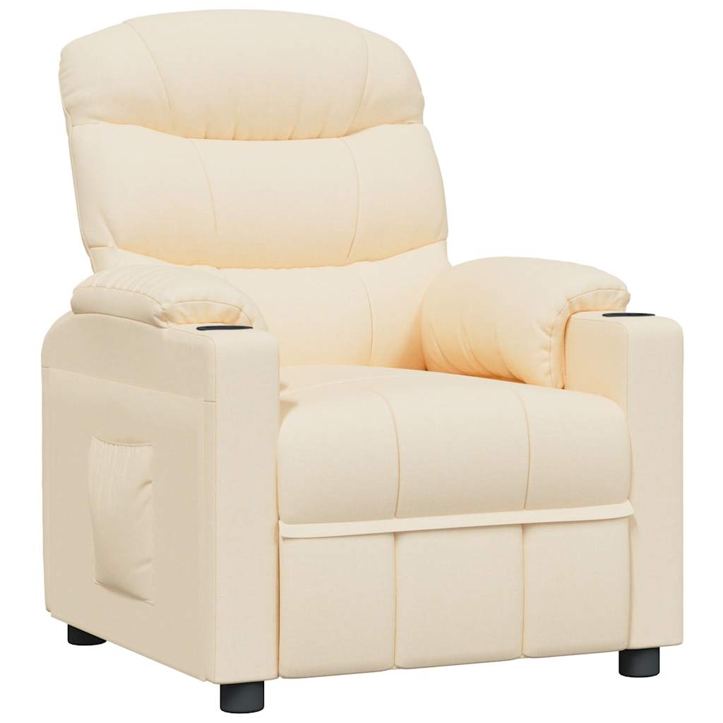 Vidaxl fauteuil verstelbaar stof crèmekleurig