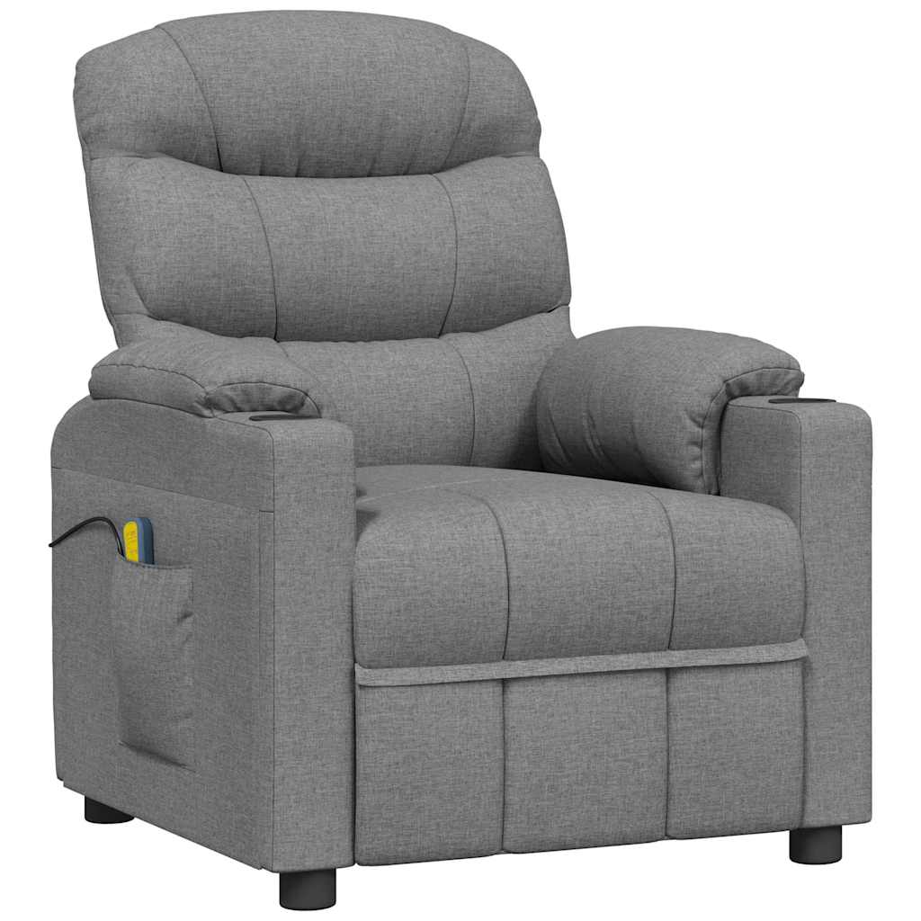 Vidaxl massagestoel stof lichtgrijs