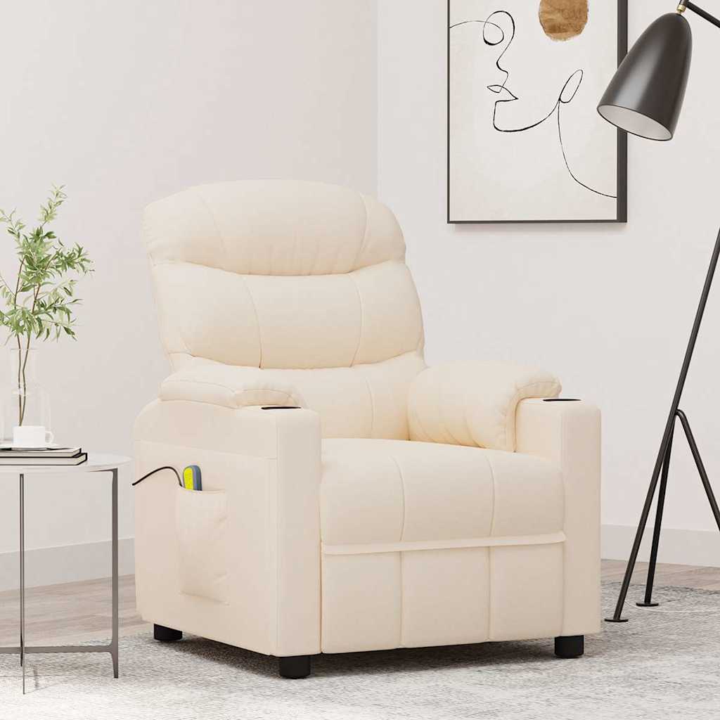 Vidaxl massagestoel stof crèmekleurig