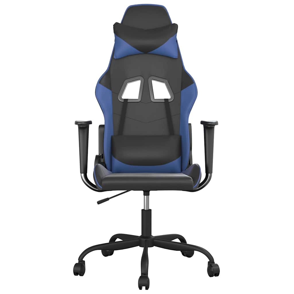 Vidaxl massage gamestoel kunstleer zwart en blauw