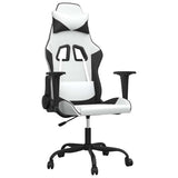 Vidaxl massage gamestoel kunstleer wit en zwart