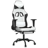 Vidaxl massage gamestoel met voetensteun kunstleer zwart en wit