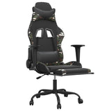 Vidaxl massage gamestoel met voetensteun kunstleer zwart camouflage
