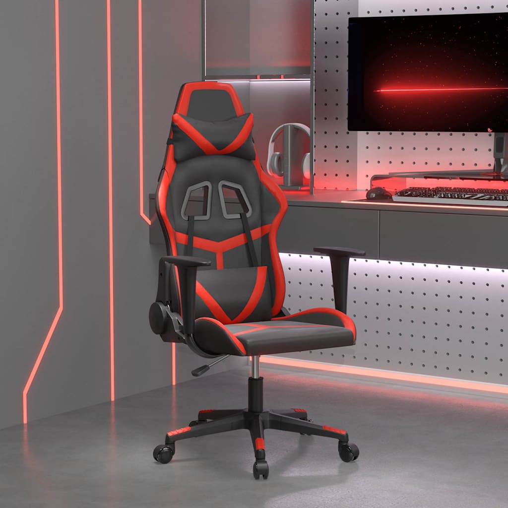 Vidaxl massage gamestoel kunstleer zwart en rood