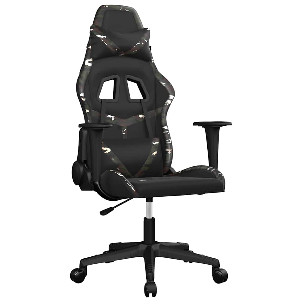 Vidaxl massage gamestoel kunstleer zwart en camouflage